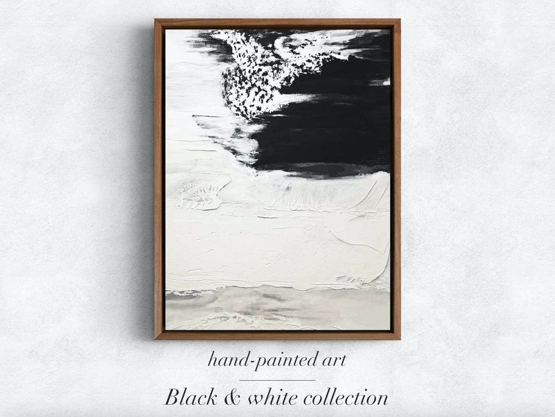 Extra Large Black White Wall Art Contemporary Black and White Art