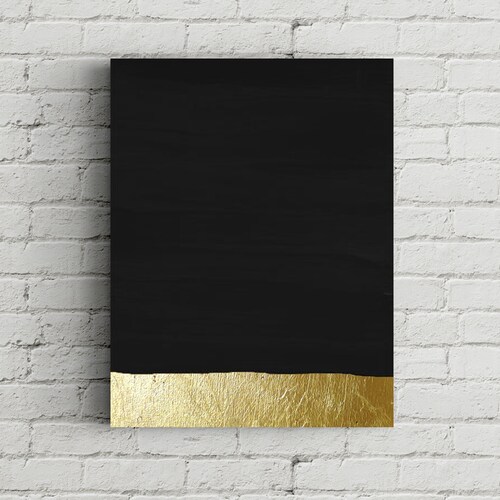 Black Gold Abstract Painting on Canvas Extra Large Wall Art Etsy