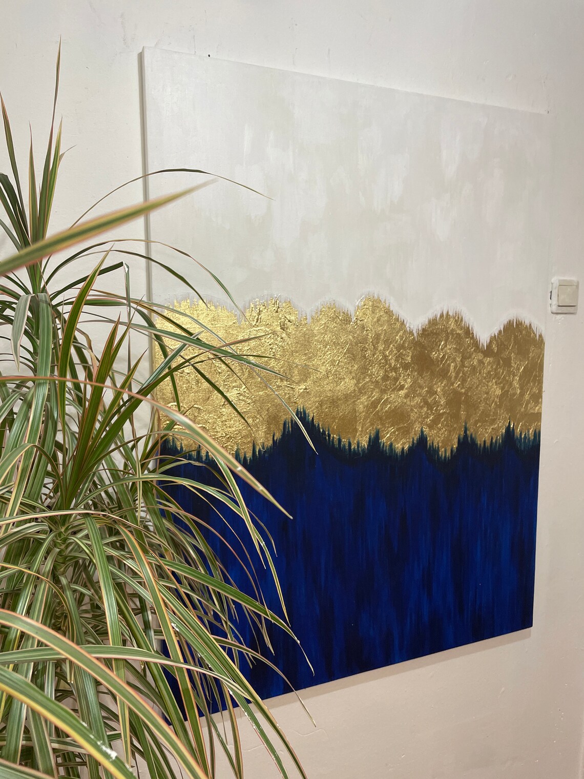 Gold Foil Painting Modern Art Abstract Colorful Abstract Art Etsy