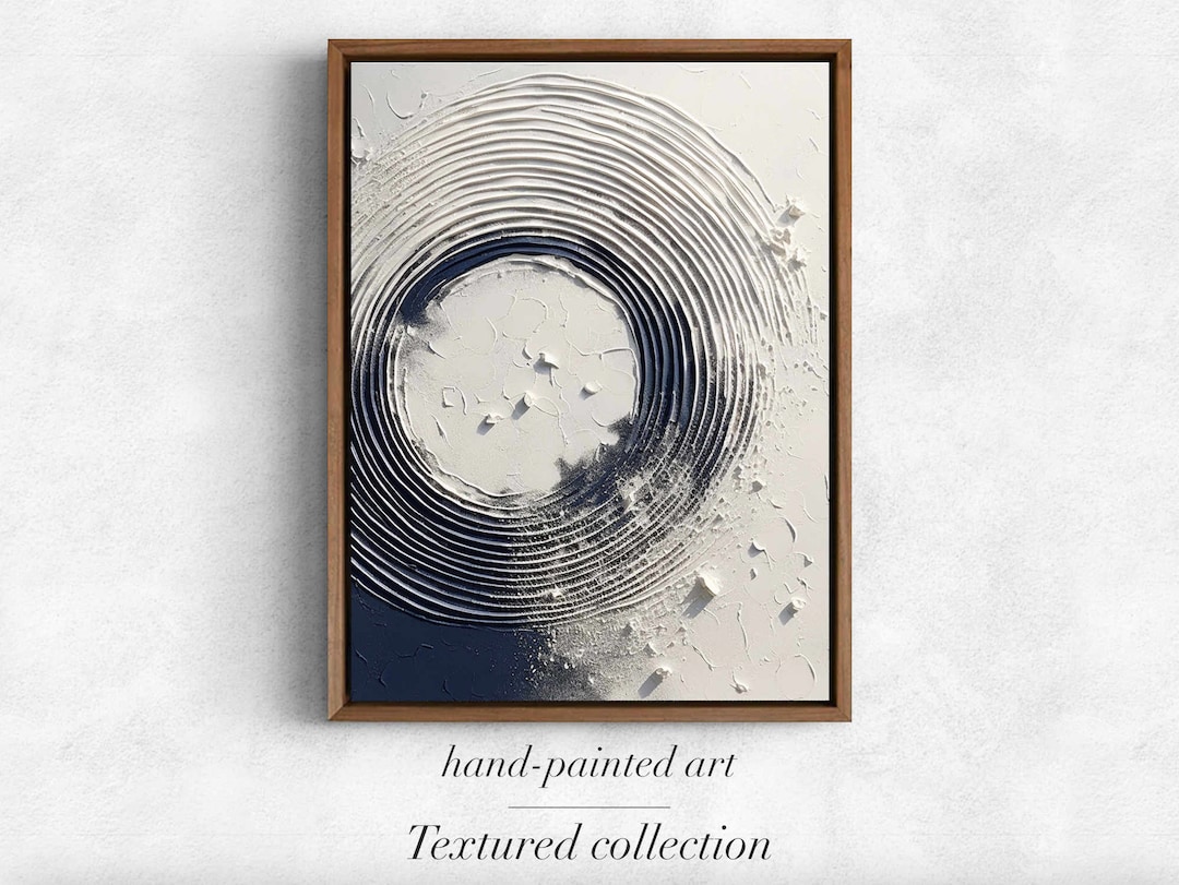 Blue and White Oversized 3D Wall Art Matte White and Blue Etsy