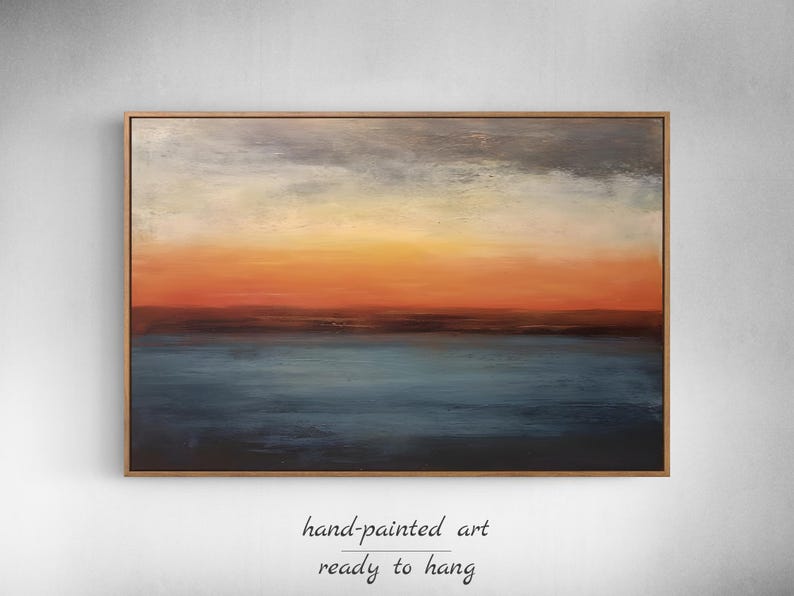 Large Ocean Painting on Canvas Sunset Art Impressionist Art Seascape ...
