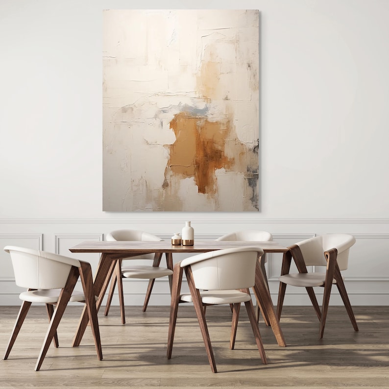 Neutral plaster wall art with raised texture, designed for contemporary home styling
