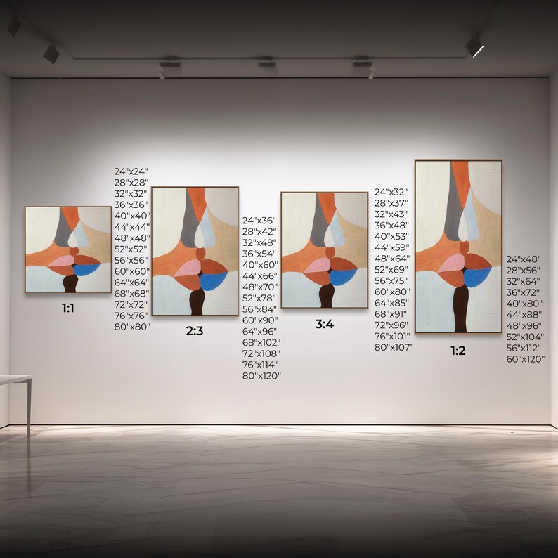 Abstract Faces Wall Art – Colorful Cubism Portrait of Kissing Couple image 9