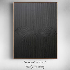Schwarze Textur Wandkunst | Abstraktes Strukturbild | Minimalistische schwarze Malerei | Minimalismus Geometrisch | Kunst Wohnkultur