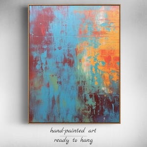 Blue Orange Colorful Wall Art - Orange and Blue Abstract Canvas - Modern Home Decor, Modern Home Decor - Best Gift