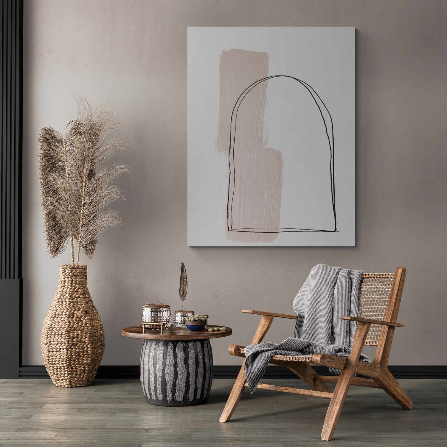 Geometric Large Acrylic Canvas Wall Art | Minimalist Geometric Painting ...