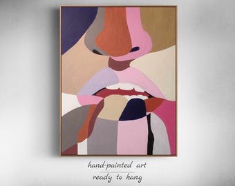 Abstract Face Painting | Сanvas Modern Colorful | Modern Art | Original Abstract Art | Large Canvas Art | Painting On Canvas