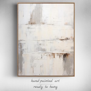 Large Original Gray Abstract Painting for Living Room | Contemporary Gray and White Art | Oversized Scandinavian Wall Decor