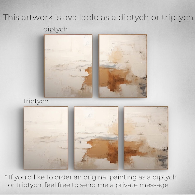 Modern 3D wall painting with neutral texture, perfect for living room or hallway decor