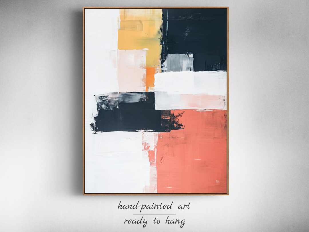 Colorful Brush Abstract Art - Red and Black Modern Wall Art for ...