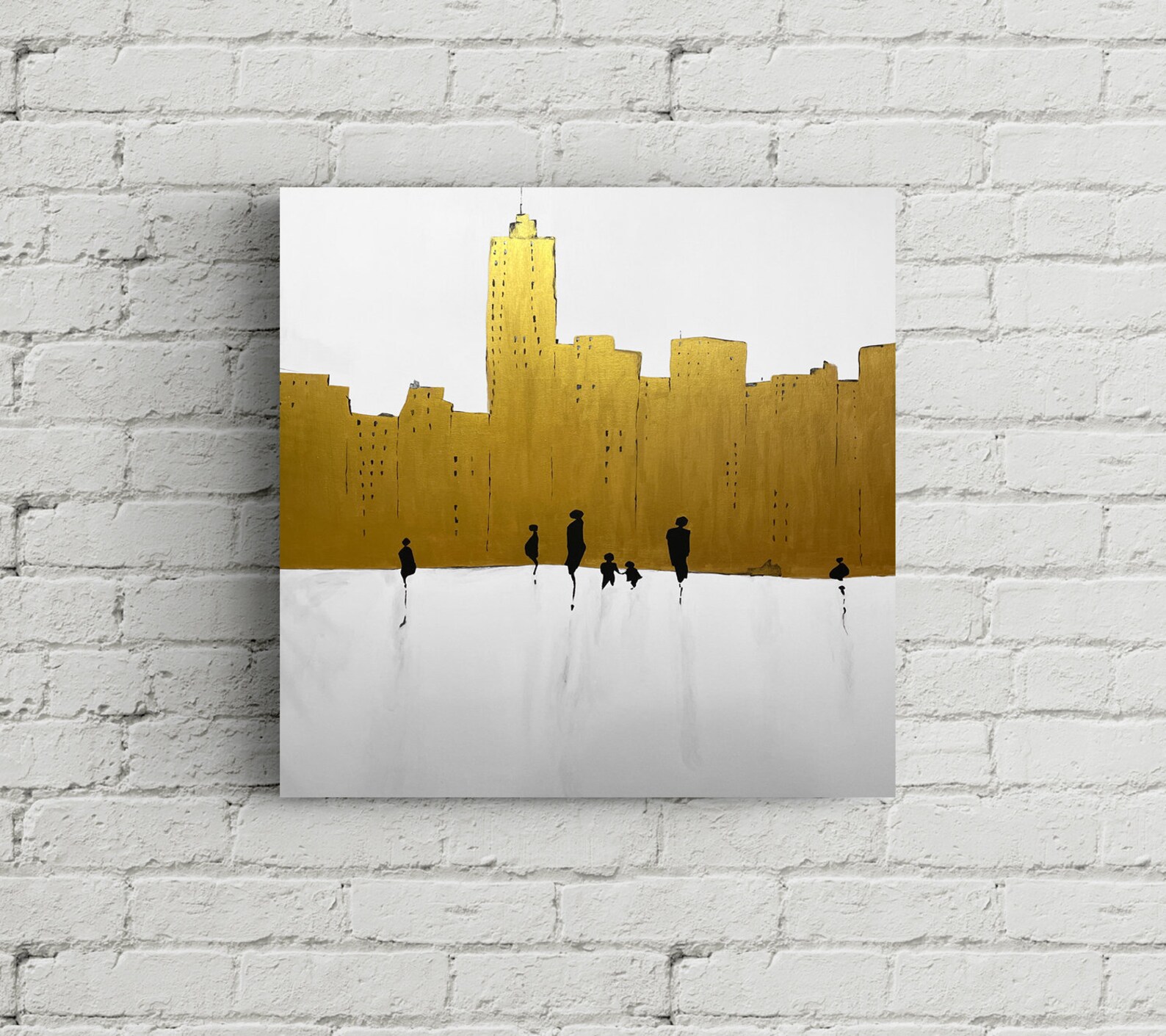 Large Black People Wall Art Contemporary Abstract People Wall Etsy