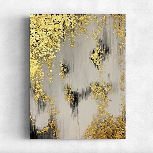 Gold Leaf Art Abstract Painting Original Artwork Modern - Etsy