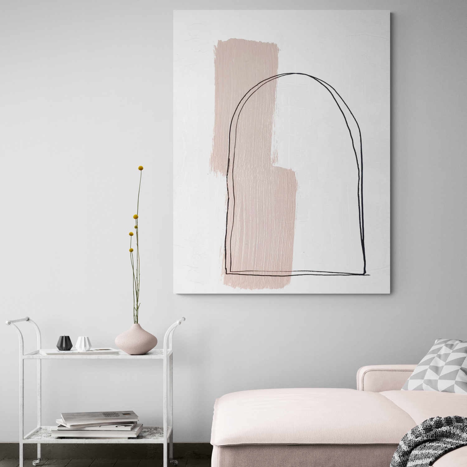 Geometric Large Acrylic Canvas Wall Art | Minimalist Geometric Painting ...
