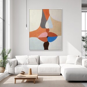 Modern cubism inspired wall art of lesbian couple