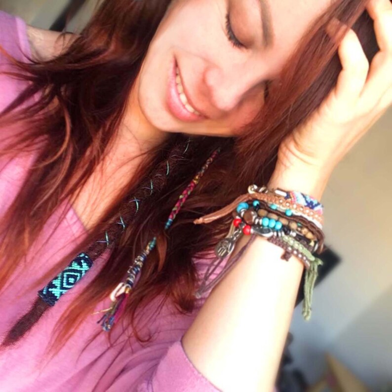 hippychic ring hair handmade rasta adorno dread ethnic rastafari dreadlock bead boho hippystyle Dread bead macrame anillo rasta