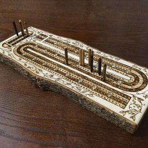Wood Burned Cribbage Board (2,3, or 4 Lane) image 9