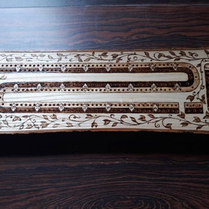 Wood Burned Cribbage Board (2,3, or 4 Lane) image 6