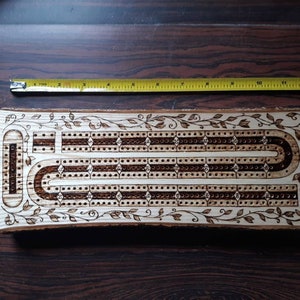 Wood Burned Cribbage Board (2,3, or 4 Lane) image 5