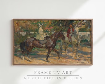 Equestrian Frame TV Art | Vintage Horse Painting, Samsung Frame TV Digital Download, Classic Impressionist Decor for Smart TV, Art Mode Art