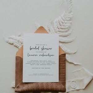 Minimalist Bridal Shower Invitation Digital Download Wedding Shower Invitations Do it Yourself Wedding Editable Template H1 image 4
