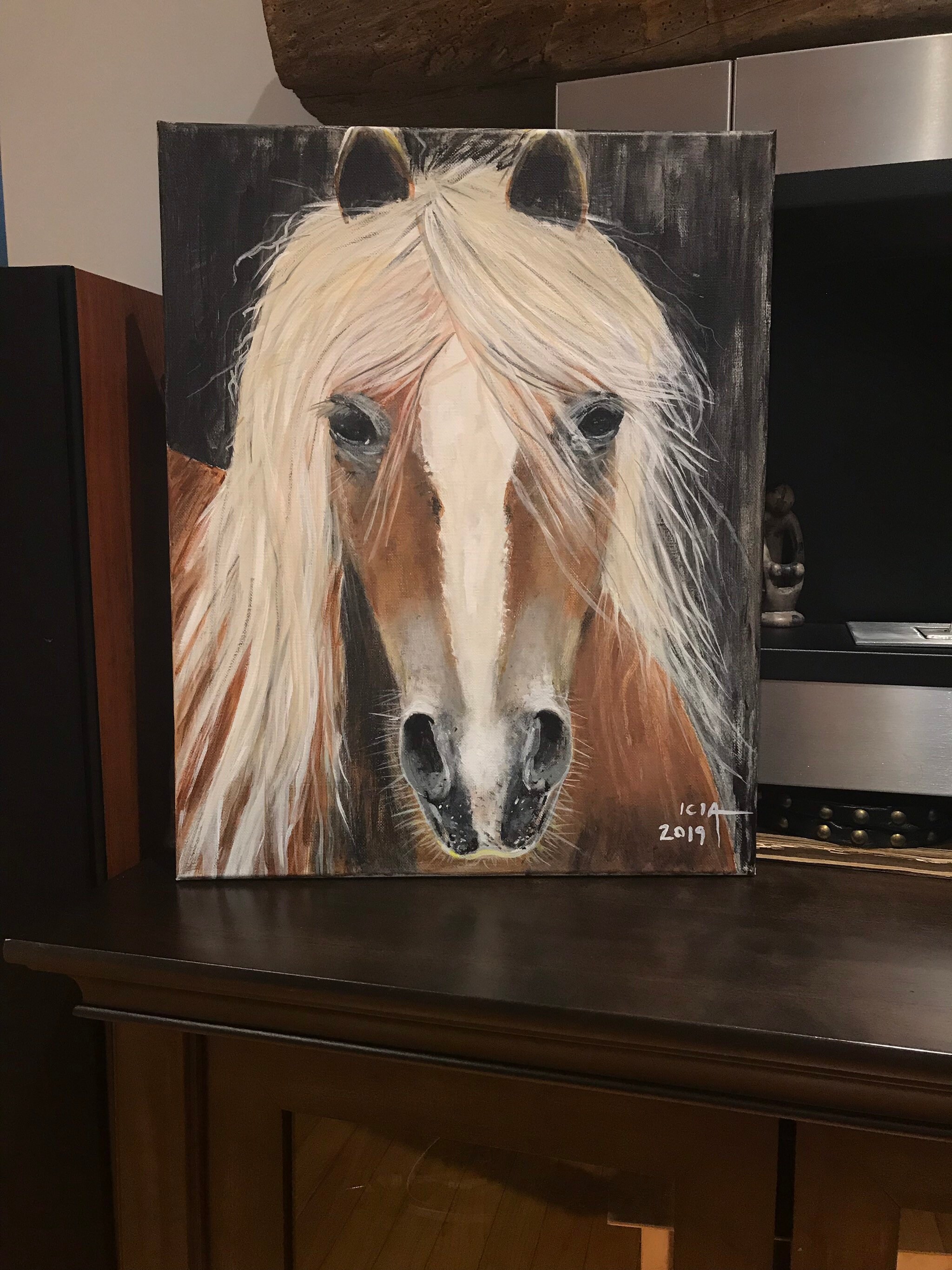Horse Original acrylic painting on canvas 16x20x05 in Etsy