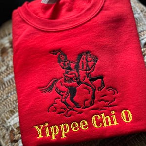 Embroidered Chi O western sweatshirt - Chi Omega wear - Sorority Sweatshirt - Big/Little Gift - Sorority Greek Licensed Merch - Chi O rush