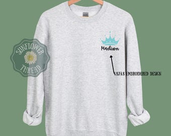 Sudadera con corona de 5 puntas Zeta Tau Alpha bordada - Ropa ZTA - Sudadera de hermandad - Regalo grande/pequeño - Mercancía con licencia de hermandad griega