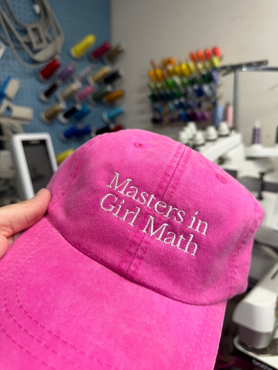 Embroidered Masters in Girl Math Hat- Summer Pigment Dyed  display picture 2