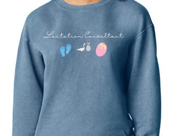 Custom Embroidered lactation Sweatshirt, doula quarter, lactation Sweatshirt, IBCLC, WBW, lactation consultant gift, IBCLC wear