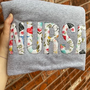 Embroidered Personalized Sweatshirt - Nurse appliqué Sweatshirt - Nurse sweatshirt