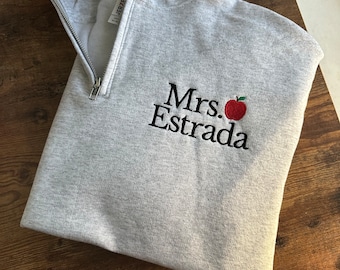 Personalizado bordado maestro cuarto zip maestro pullover maestro apreciación regalos personalizado maestro cuarto zip maestro zip up suéter