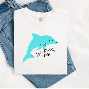 Tri Delta Dolphin shirt - Delta Delta Delta wear - Sorority Shirt - Big/Little Gift - Sorority Greek Licensed Merch - Tri Delta Wear
