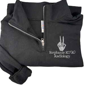 Custom Embroidered radiology quarter zip, rach tech jacket, radiology jacket, personalized xray tech quarter zip, radiology
