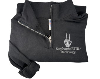 Custom Embroidered radiology quarter zip, rach tech jacket, radiology jacket, personalized xray tech quarter zip, radiology