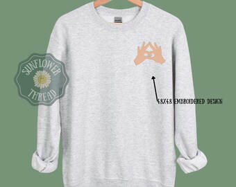 Embroidered Zeta Tau Alpha hand sign sweatshirt - ZTA wear - Sorority Sweatshirt - Big/Little Gift - Sorority Greek Licensed Merch - ZTA