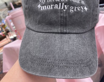 Mi color favorito es el sombrero moralmente gris - gorra de béisbol teñida con pigmentos - gorra de libro para papá - regalo para el lector