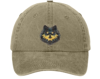 Embroidered Pomeranian Dog hat - Pomeranian cap - Yellow Pomeranian  - embroidered dog mom hat - dog dad - dog gift
