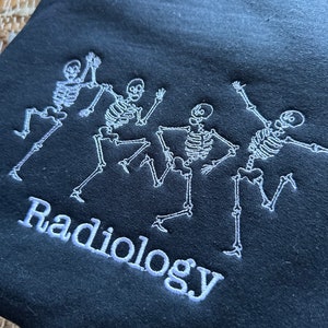 Custom Embroidered radiology sweatshirt rad tech jacket, radiology pullover, personalized xray tech pullover, radiology skeleton sweatshirt