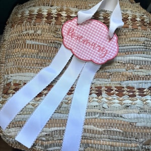Embroidered Bow Holder -  Bow Organizer - Nursery Organization - Bow Organizer with Name - Personalized Bow Organizer