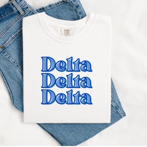Tri Delta shirt - Delta Delta Delta wear - Sorority Shirt - Big/Little Gift - Sorority Greek Licensed Merch - Tri Delta Wear