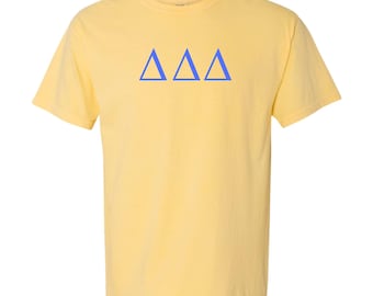 Embroidered Tri Delta shirt - Delta Delta Delta wear - Sorority Sweatshirt - Big/Little Gift - Sorority Greek Licensed Merch