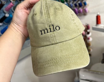 Gorra de béisbol bordada personalizada para niños pequeños - Sombrero de béisbol de tamaño juvenil - Gorra de béisbol personalizada para niños con monograma - Sombrero para niños personalizado