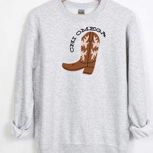 Embroidered Chi O western sweatshirt - Chi Omega wear - Sorority Sweatshirt - Big/Little Gift - Sorority Greek Licensed Merch - Chi O rush