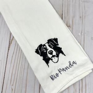 Embroidered Dog Kitchen Towel- Dog Breed Hand Towel - personalized hand towel