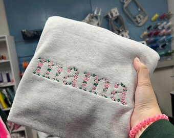 Embroidered MAMA floral Sweatshirt - MAMA pink floral Sweatshirt - MAMA sweatshirt - nana embroidered sweatshirt - mom gift
