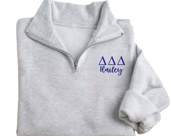 Embroidered Tri Delta sweatshirt - Delta Delta Delta wear - Sorority Sweatshirt - Big/Little Gift - Sorority Greek Licensed Merch