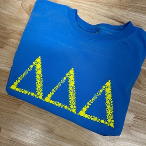 Embroidered Tri Delta shirt - Delta Delta Delta wear - Sorority Sweatshirt - Big/Little Gift - Sorority Greek Licensed Merch