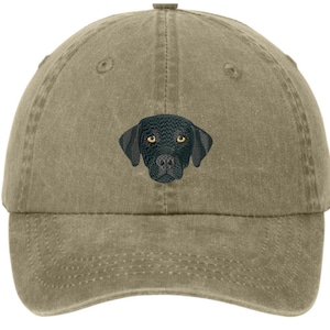 Embroidered Black Lab Dog hat - Black Labodor cap - pigment dyed baseball cap - embroidered dog mom hat - dog dad - dog gift