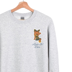 Geborduurd Alpha Xi Delta BetXi Bear-sweater - vrouwenclub BetXi-sweater - groot/klein cadeau - studentenvereniging Grieks gelicentieerde merchandise - AXID rush