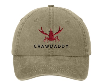 Custom Embroidered Crawfish Hat, Embroidered Louisiana Hat, Crawfish Season, Crawfish Cookout, Crawdaddy, Crawfish Pigment Hat